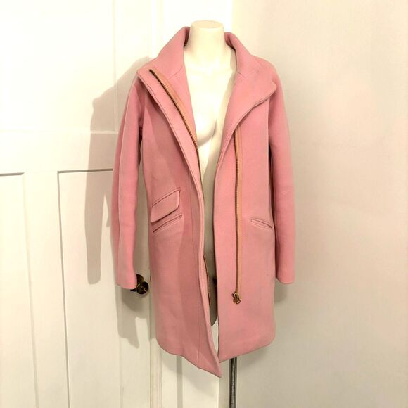 J. Crew Italian Stadium Cloth By Nello Gori Wool Coat Pink Size 2 Preppy Pastel - Picture 2 of 11